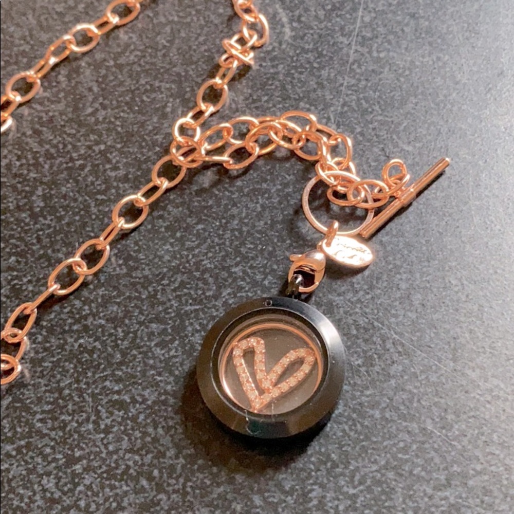 Origami Owl medium black living locket set